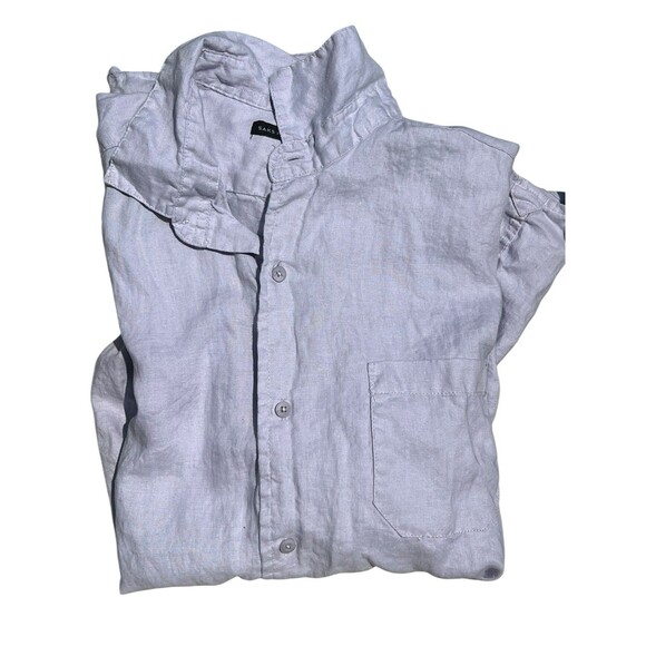 Saks Fifth Avenue Lilac 100% Linen Short Sleeve Button Up Shirt Preppy Large‎ - Picture 11 of 11